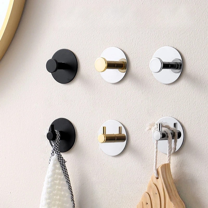 Home Bathroom Door - 1-4 Stück selbstklebende Haken aus Edelstahl,