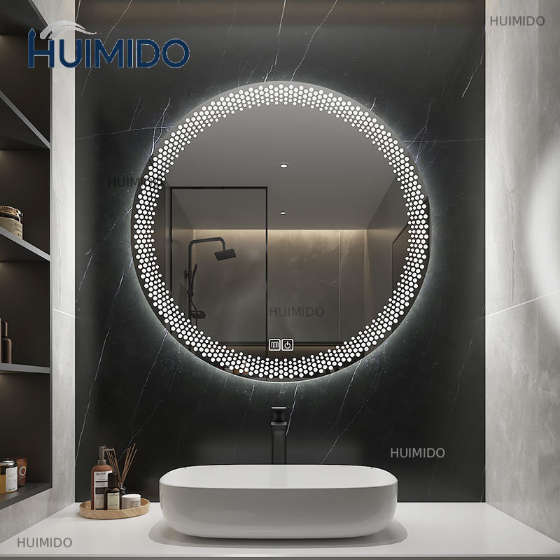 Bathroom Mirror Led - Badezimmerspiegel, Verstellbarer Intelligenter Badspiegel 50CM Rund