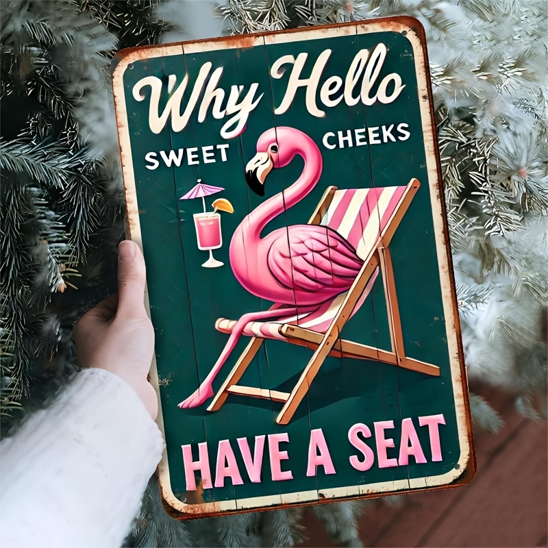 Home Bathroom Wall Decor - Raumdekoration Flamingo Metallschild, 7,8x11,8 Zoll, Originelle