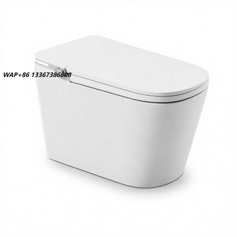 Home Bathroom - Weißes Smart-WC mit quadratischer Schüssel, bodenmontiert,