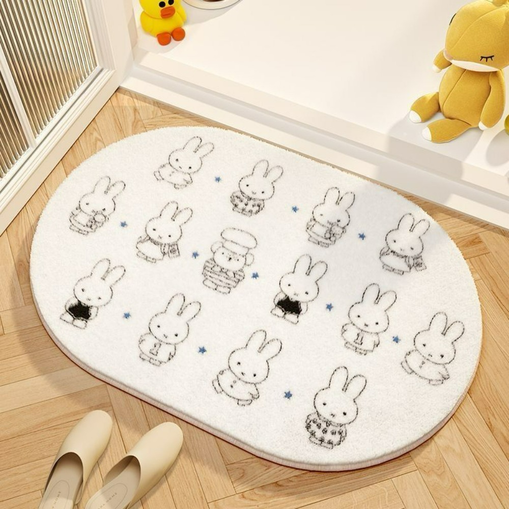 Home Edit Bathroom - Miffy Cartoon-Bodenmatte, weiches Fußpolster aus Kaschmirimitat,