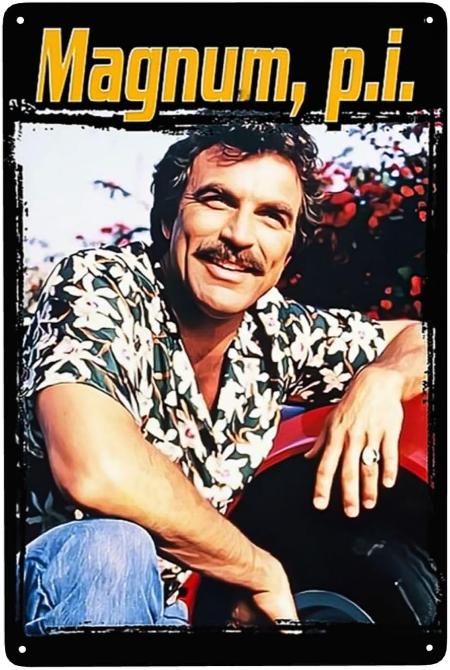 Home Bathroom Wall Decor - CASOWAT Tom Actor Selleck Metall-Blechschild, Wandkunst,