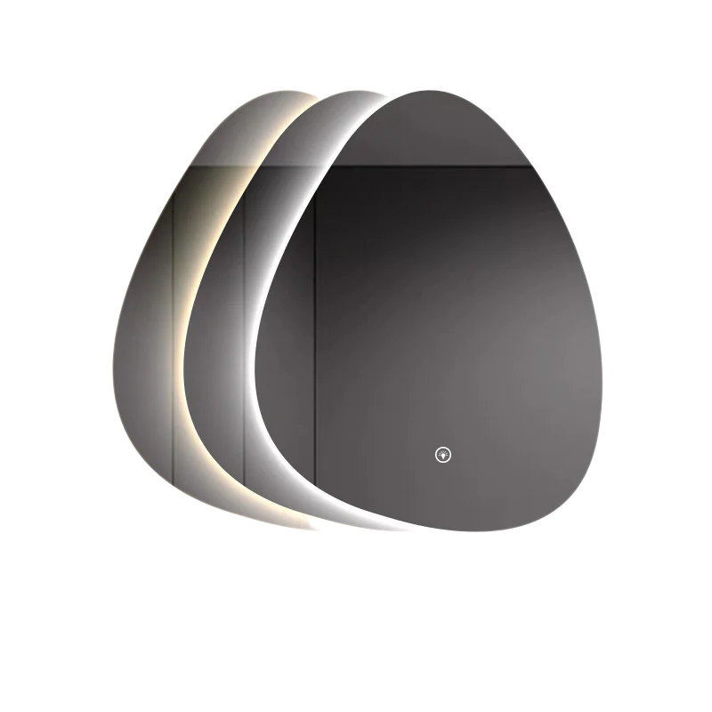 Bathroom Mirror Led - Unregelmäßig Geformter Intelligenter LED-Badezimmerspiegel, 3-Farben-Licht Beschlagfrei