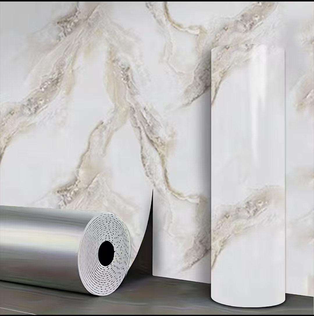 Home Bathroom Wall Tiles - Verdickter Selbstklebender Fliesen-Aufkleber PVC Marmor-Wandaufkleber Badezimmer