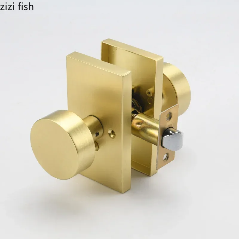 Home Bathroom Lock - Privatsphäre-Türschloss aus Zinklegierung, goldener Türgriff, geräuschloses