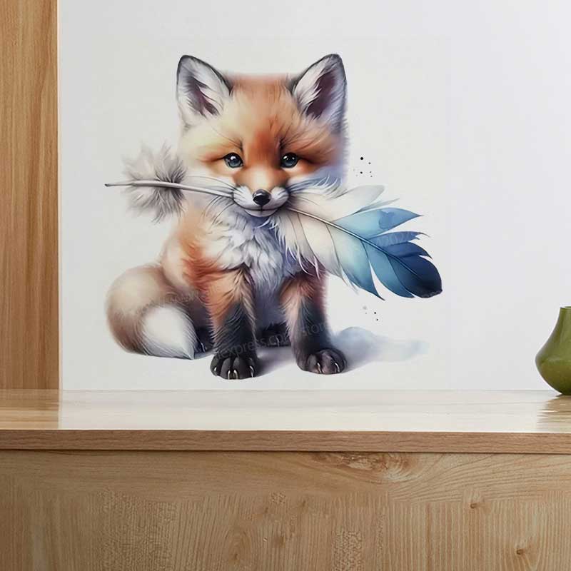 Home Bathroom Wall Tiles - Niedlicher Fuchs/gepunkteter Katzen-Toilettendeckelaufkleber, selbstklebender Badezimmer-Wandaufkleber, Heimdekor-Aufkleber