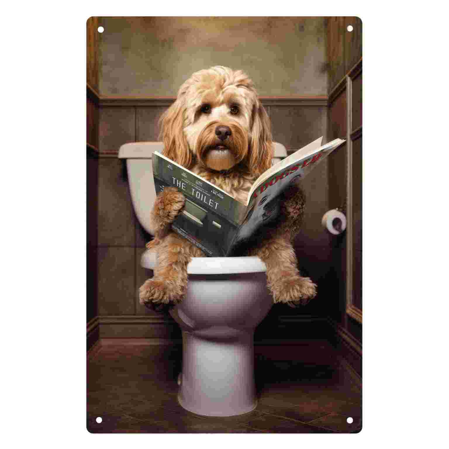 Home Bathroom Wall Decor - 2D FLAT 1 Stück Metall-Wandschild „Lesen
