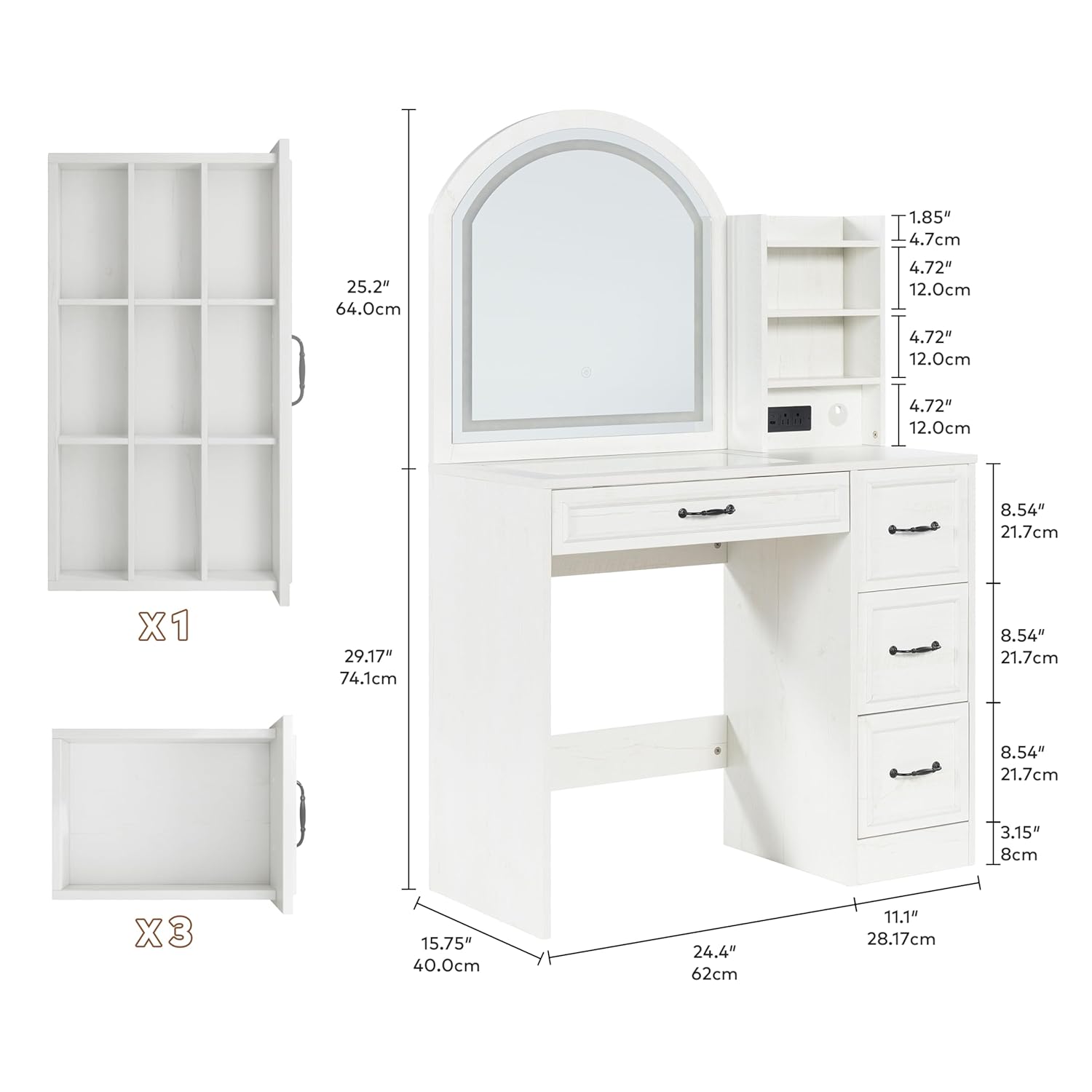 Moderner Schminktisch mit bele – Home Outlet Bathroom Mirrors Bewertung und Preis