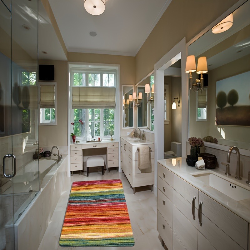 1 STÜCK Regenbogenlinien Fußma – Home Bathroom Door Design Bewertung und Preis