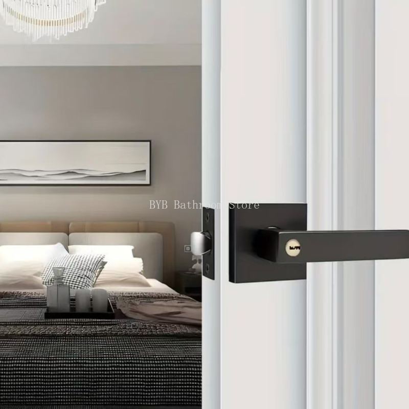 Schwarzer Türgriff, Türgriffsc – Home Bathroom Lock Bewertung und Preis
