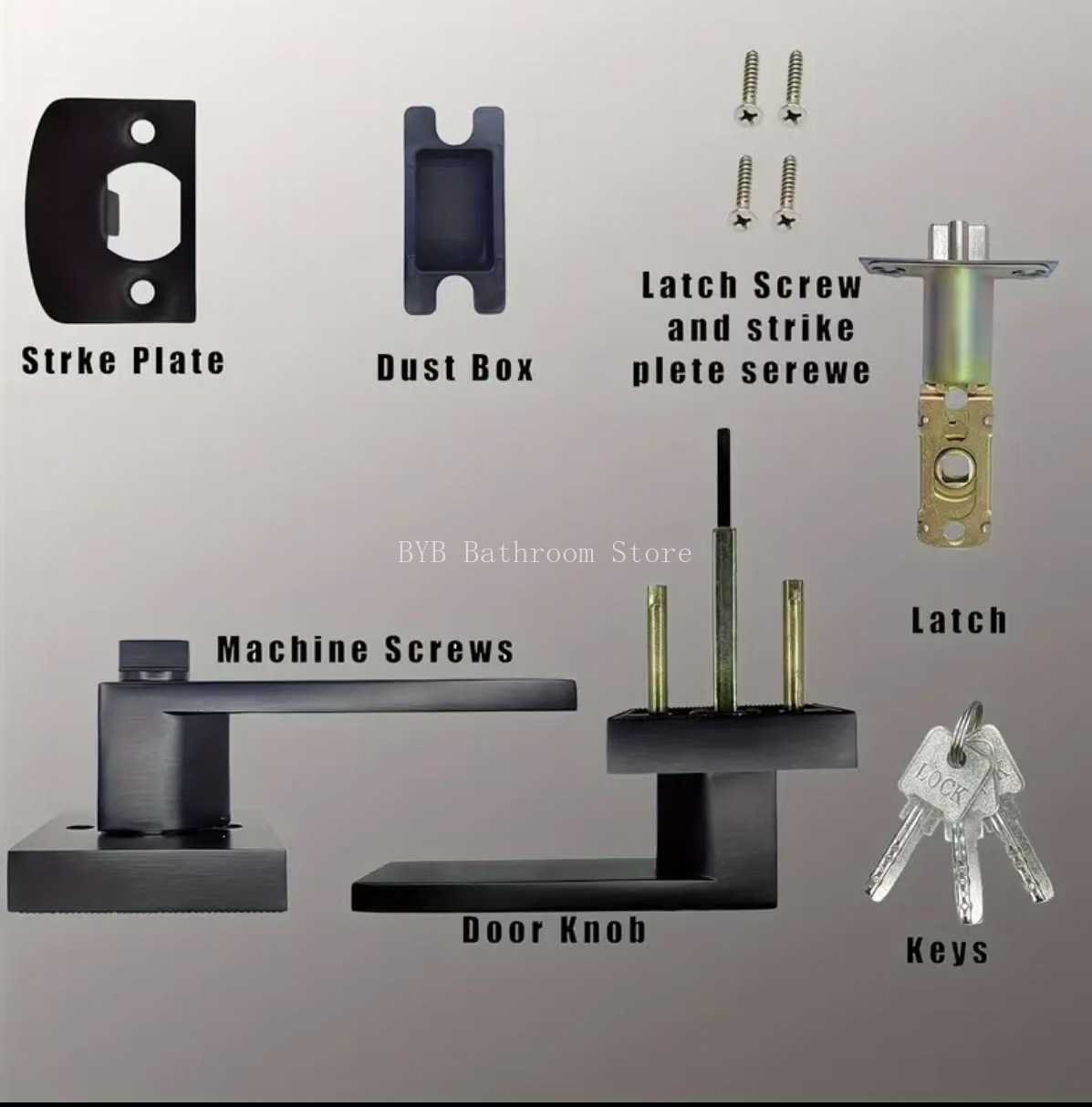 Schwarzer Türgriff, Türgriffsc – Home Bathroom Lock Bewertung und Preis