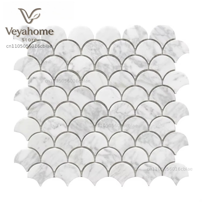 Fischschuppen-Marmor-Mosaikfli – Home Bathroom Wall Tiles Bewertung und Preis