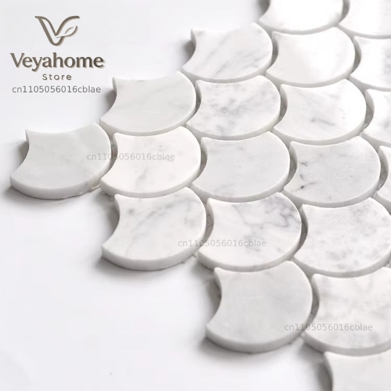 Fischschuppen-Marmor-Mosaikfli – Home Bathroom Wall Tiles Bewertung und Preis