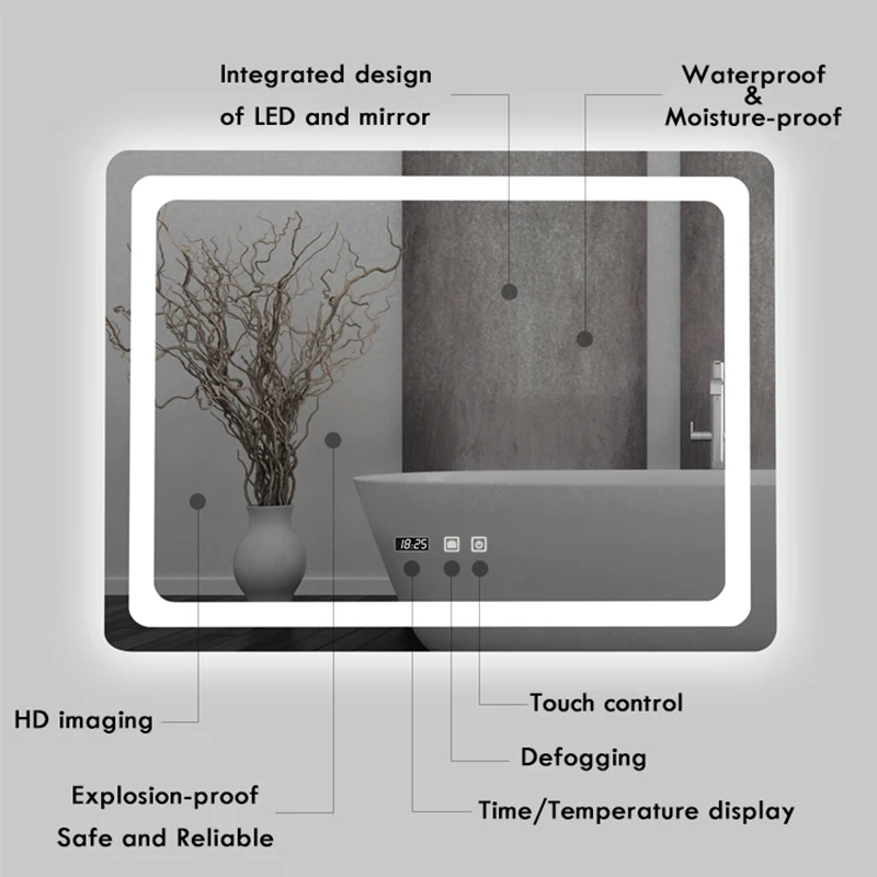 Badezimmerspiegel 70x90 cm Rec – Bathroom Mirror Led Bewertung und Preis