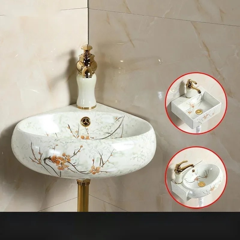 Keramik-Eckwaschbecken, dreiec – Home Bathroom Wall Decor Bewertung und Preis