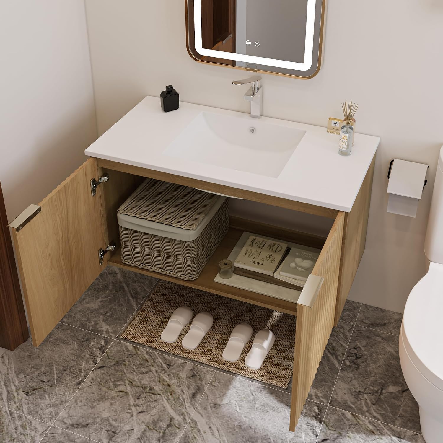 Moderner schwebender Badezimme – Home Bathroom Bewertung und Preis