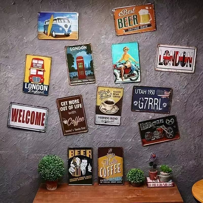 Metall-Wandkunst-Poster – Stil – Home Bathroom Wall Decor Bewertung und Preis