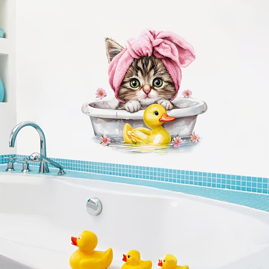 Niedliche Cartoon-Katzen-Badez – Home Bathroom Wall Tiles Bewertung und Preis