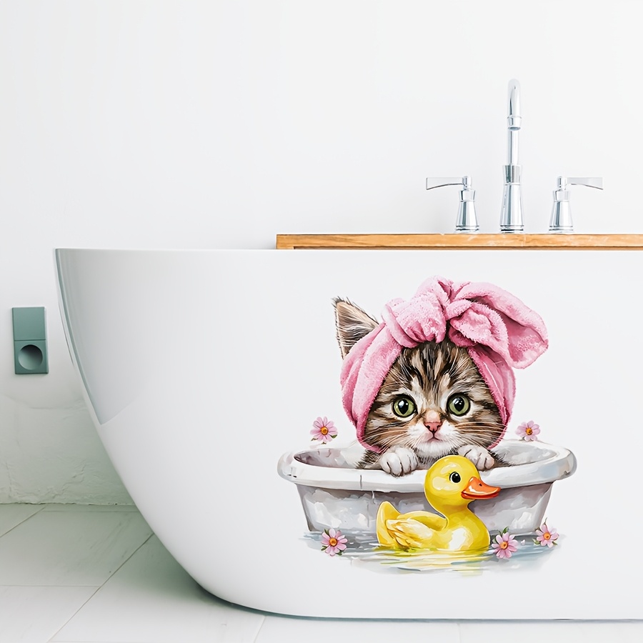 Niedliche Cartoon-Katzen-Badez – Home Bathroom Wall Tiles Bewertung und Preis