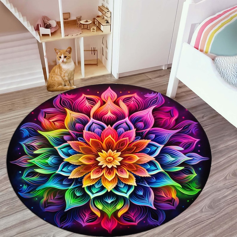 Runder Teppich mit Regenbogen- – Home Bathroom Door Design Bewertung und Preis