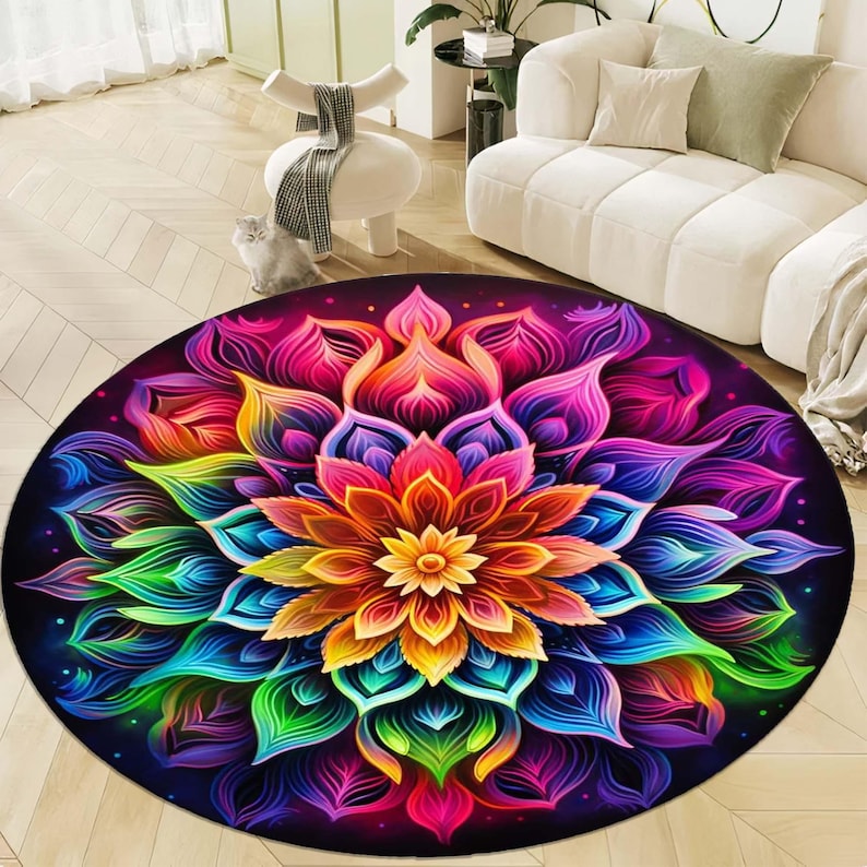 Runder Teppich mit Regenbogen- – Home Bathroom Door Design Bewertung und Preis