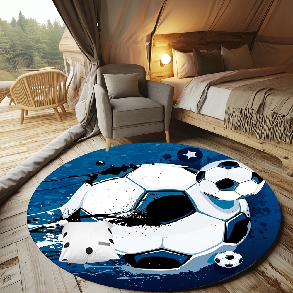 Runder Fußball-Teppich, Hausti – Home Bathroom Door Design Bewertung und Preis