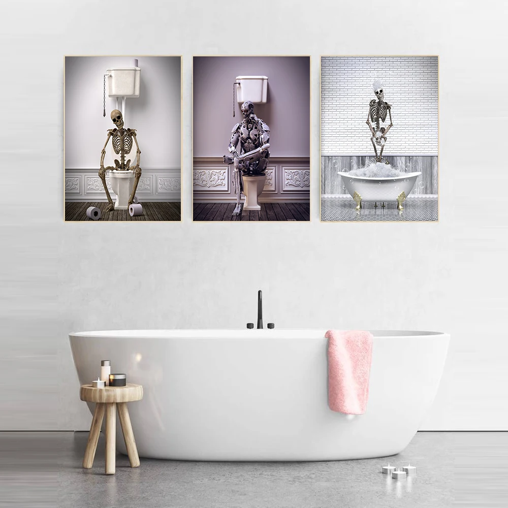 Wannen-Skelett Poster Druck Ba – Home Bathroom Tub Bewertung und Preis