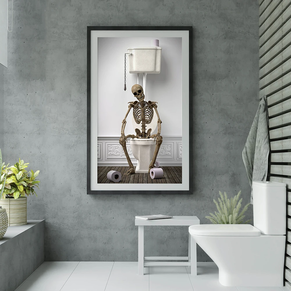 Wannen-Skelett Poster Druck Ba – Home Bathroom Tub Bewertung und Preis
