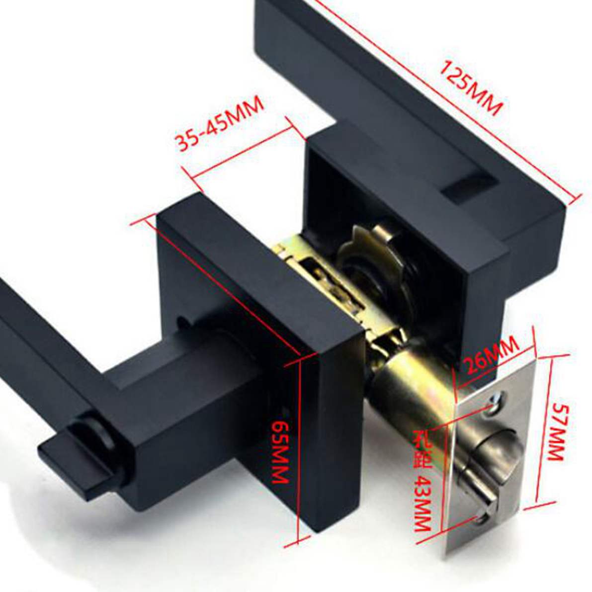 Schwarzer Türgriff, Türgriffsc – Home Bathroom Lock Bewertung und Preis