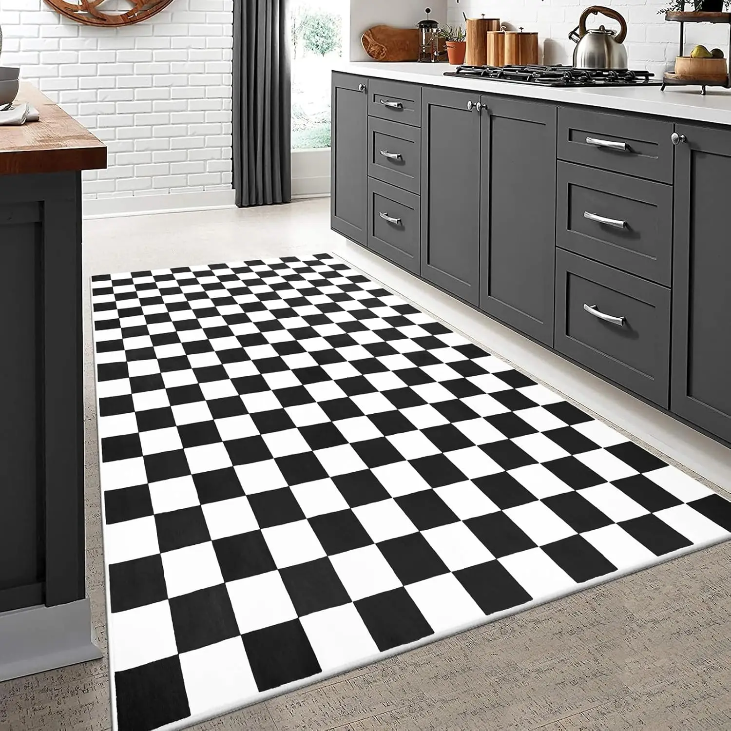 Schachbrettmuster-Teppich in V – Japanese Home Bathroom Design Bewertung und Preis