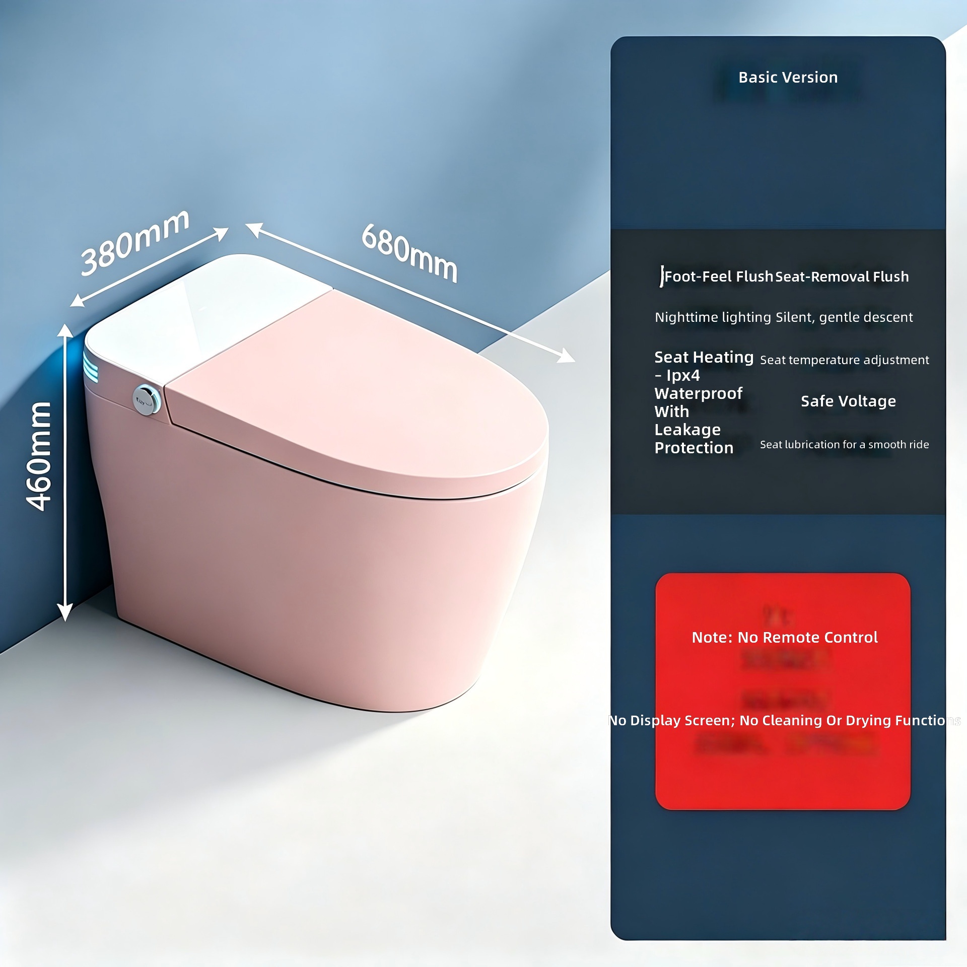 Intelligente Toilette, Rosa, A – Home Bathroom Bewertung und Preis