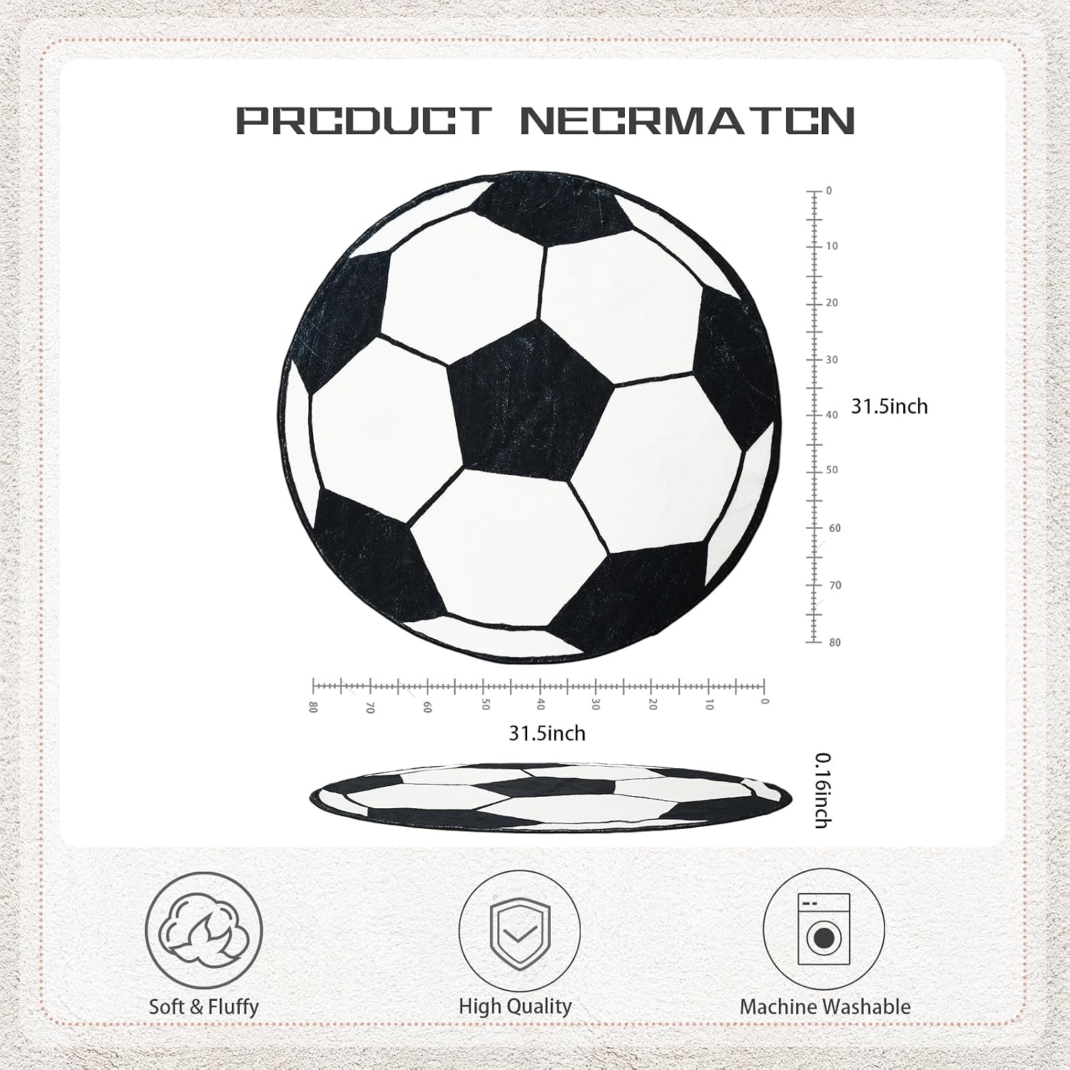 Plüschiger Runder Fußball-Desi – Home Bathroom Door Design Bewertung und Preis